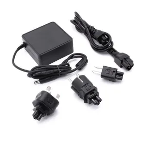 Flex power supply with country-specific plug heads