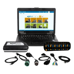 Jaltest Link arayüzü, çok pinli adaptör seti ve sert taşıma çantası