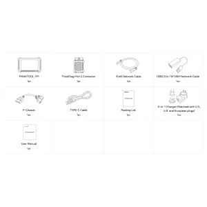 THINKTOOL Expert 191 box contents: tablet, VCI, cables and charger