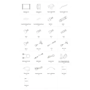 THINKTOOL Expert 391 box contents: tablet, VCI, OBD cables, brand adapters and charger set