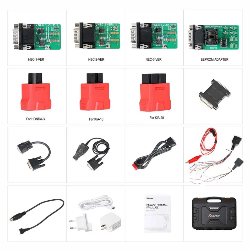 Xhorse VVDI Key Tool Plus Pad key programmer, front view with orange housing and main menu on screen 3